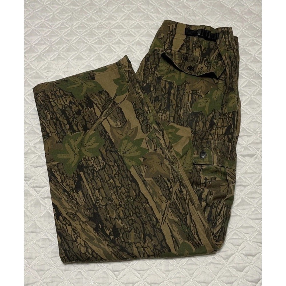 Winchester Trebark Camo Vintage Pants sz LG Cargo Hunting Pants Adjustable